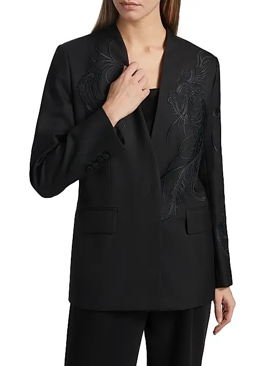Kobi Halperin Sydney Embroidered Collarless Jacket MSRP $798
