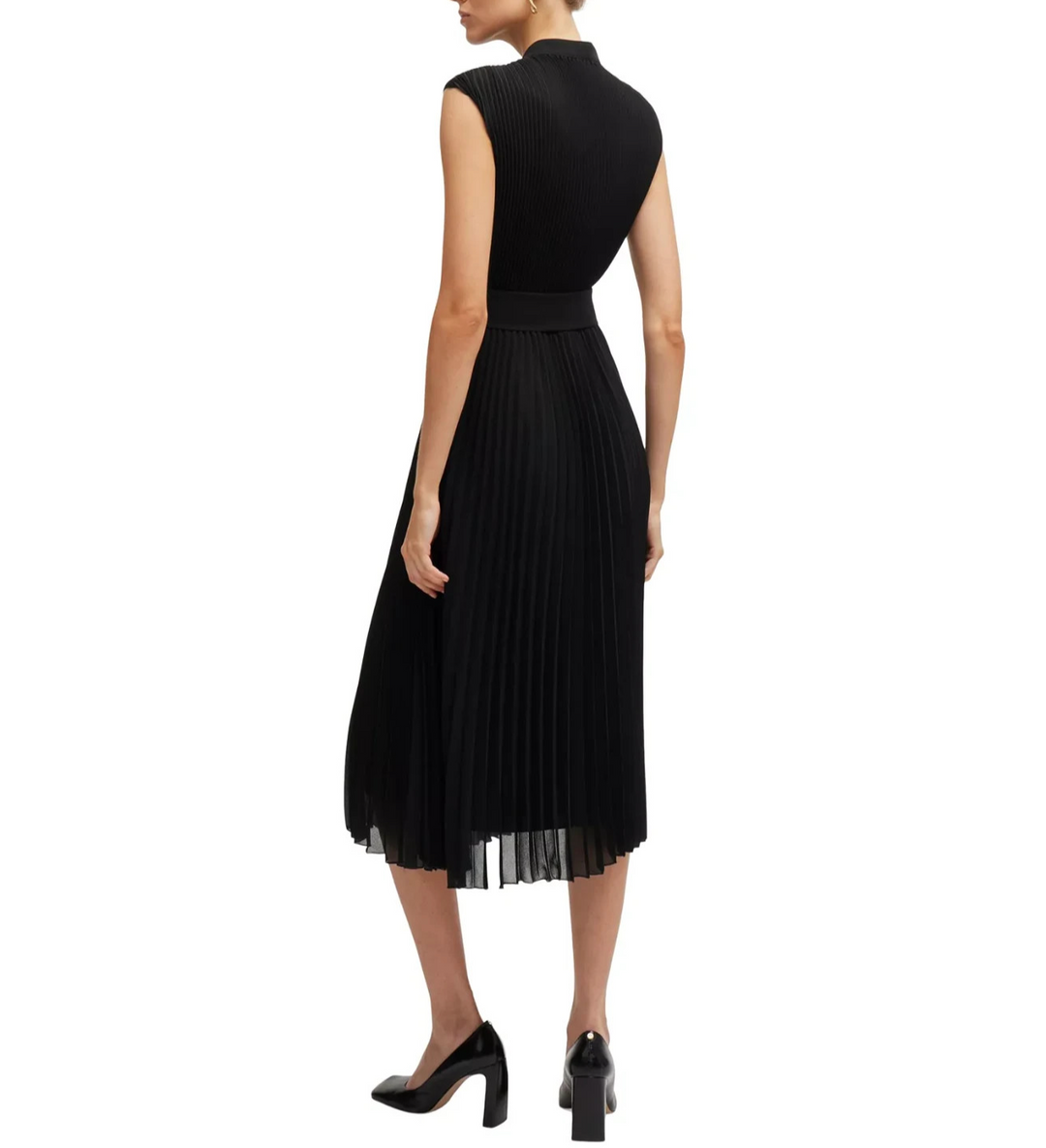 BOSS Women's Plisse-Crepe Dress MSRP $545
