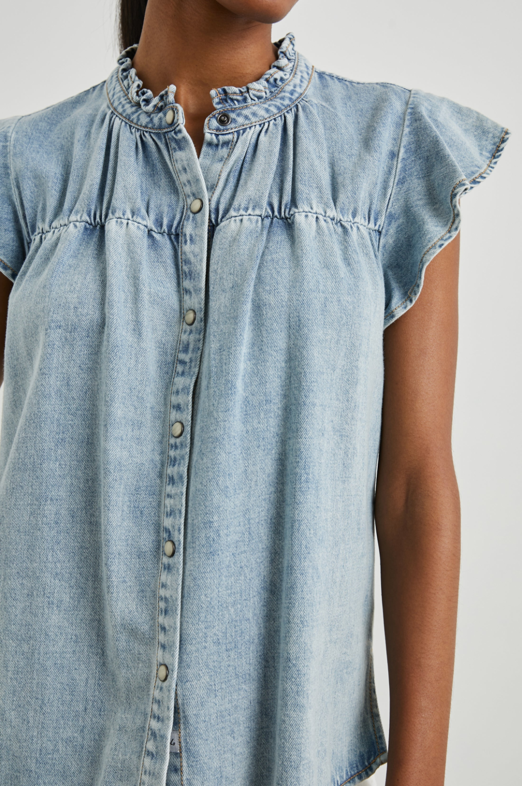Rails Women's Ruthie Faded Denim Top MSRP $168