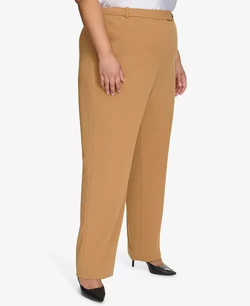 Calvin Klein Plus Size High Rise Straight Leg Pants MSRP $109