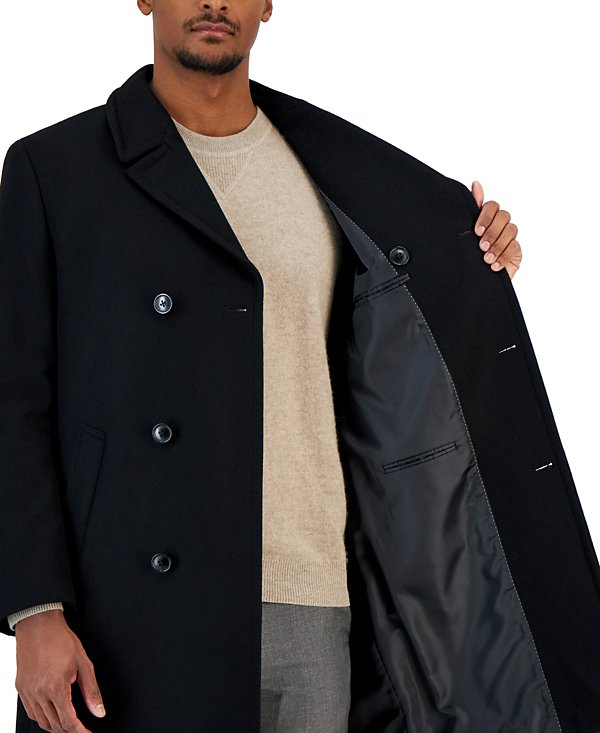 Nautica Men's Classic-Fit Double Breasted Wool Overcoat MSRP $395