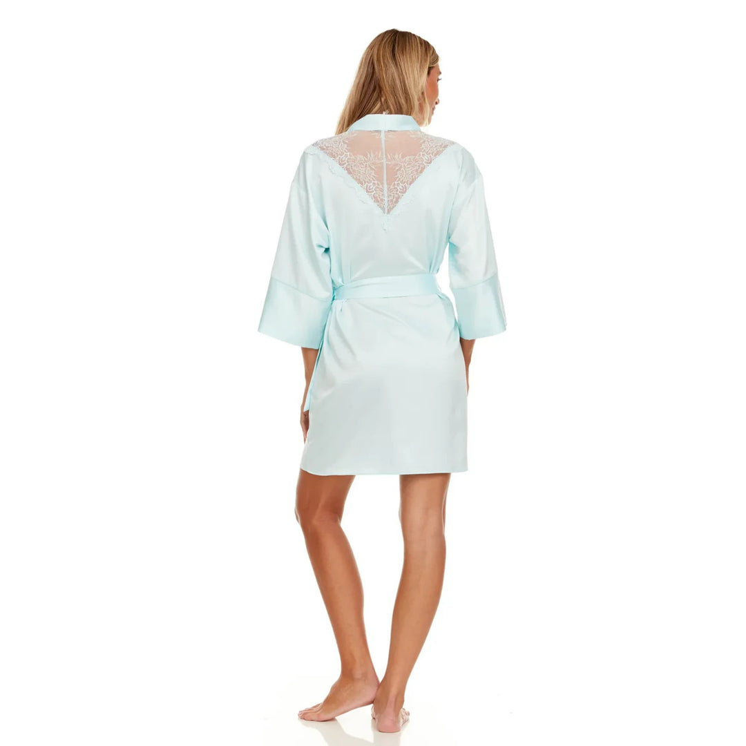 Flora Nikrooz Sasha Charmeuse Kimono Wrap Robe MSRP $68