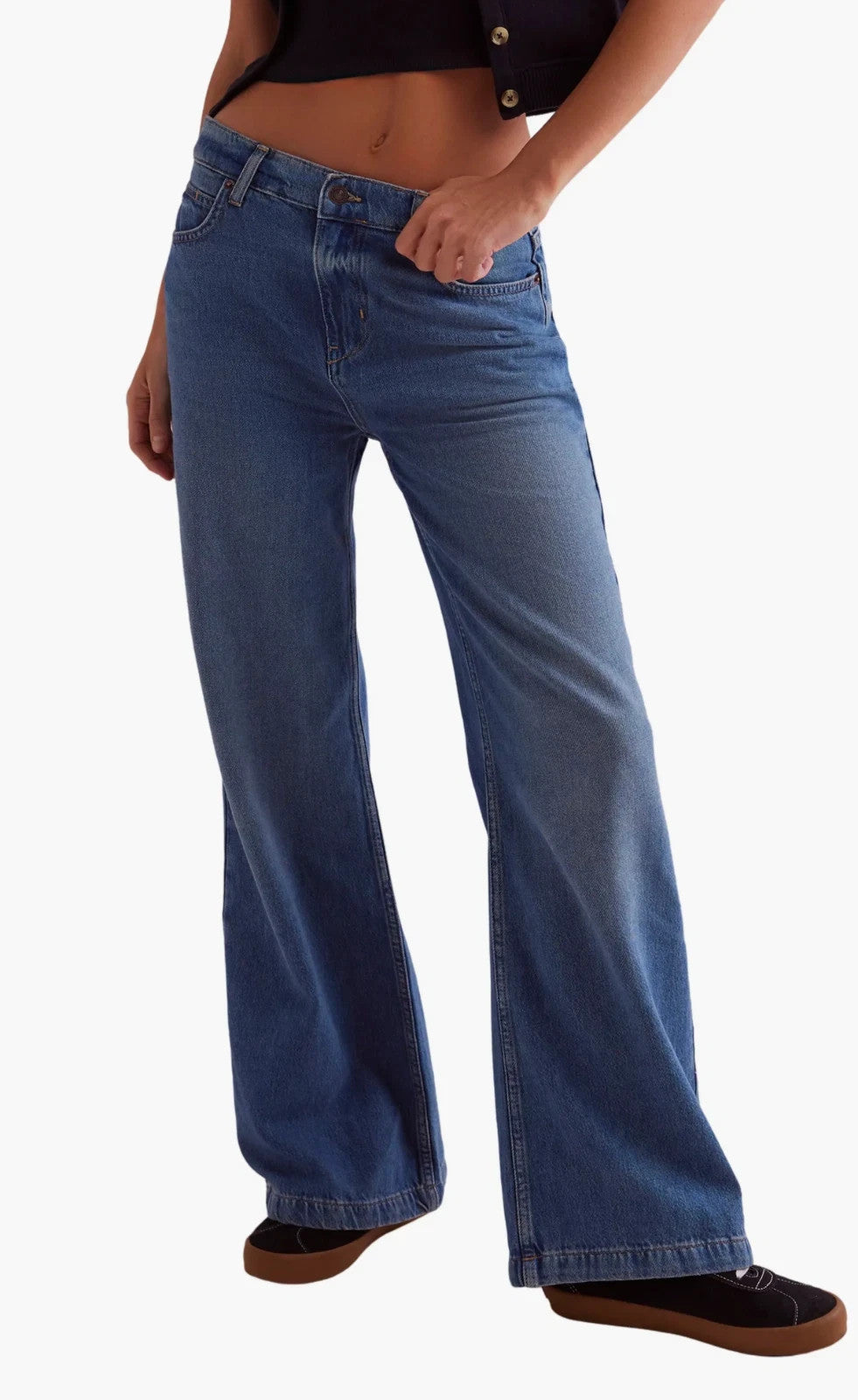 Free People Stride Low Slung Wide Leg Jeans MSRP $128