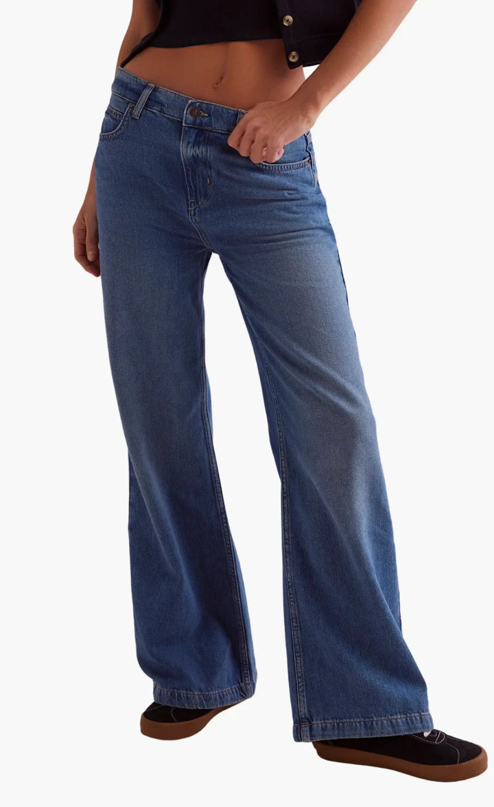 Free People Stride Low Slung Wide Leg Jeans MSRP $128