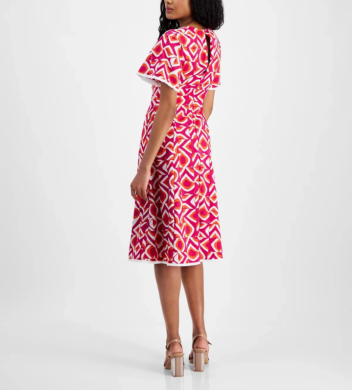 Tahari Petite Printed Midi Dress MSRP $159
