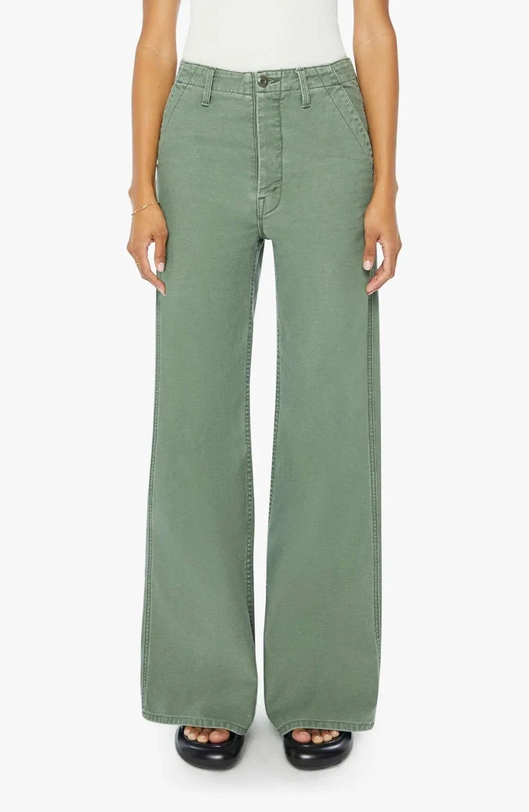 Mother the Major Sneak Roller High Rise Wide Leg Jeans MSRP $278