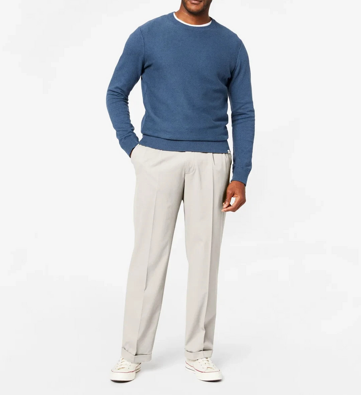 Dockers® Relaxed Fit Comfort Stretch Pleated Cuffed Khaki Pants MSRP $58