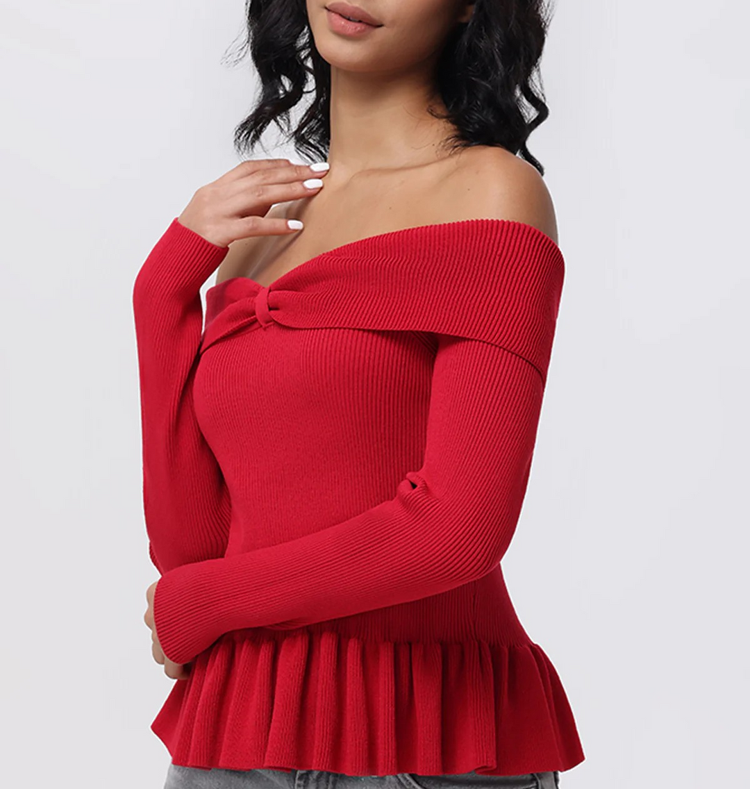 525 Women's Morgan Off Shoulder Peplum Top MSRP $119