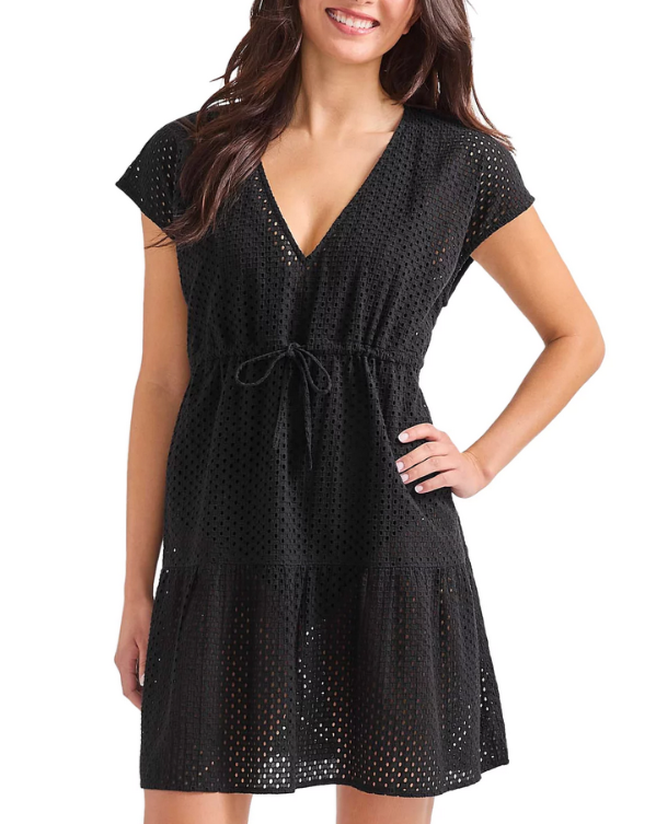 Tommy Bahama Eyelet Cove V Neck Swim Cover-Up Dress MSRP $99