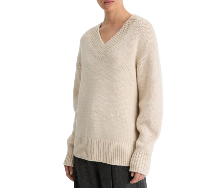 Vince Drop Shoulder V-Neck Sweater MSRP $495