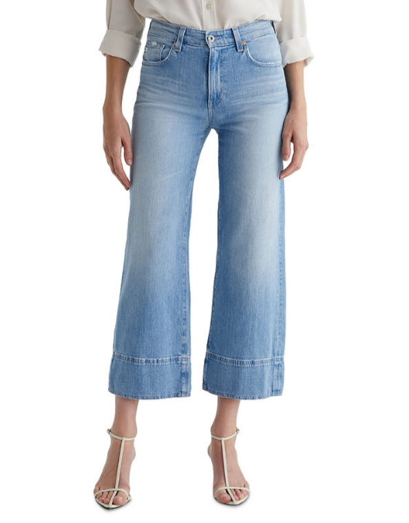 Ag Saige Mid Rise Wide Leg Crop Jeans MSRP $225