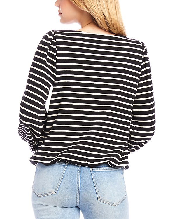 Karen Kane Stripe Boat Neck Top MSRP $88