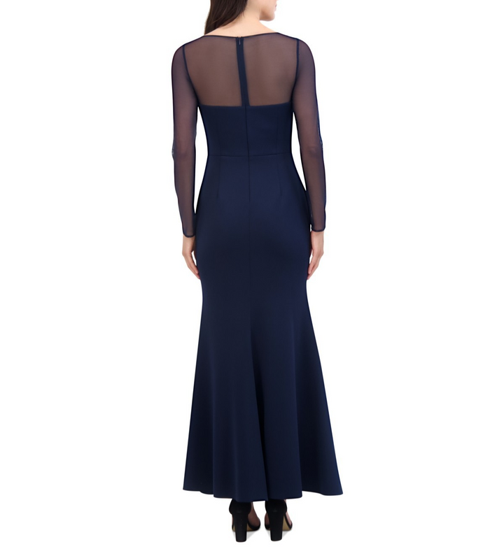 Eliza J Women's Rosette Illusion-Sleeve Evening Gown MSRP $228