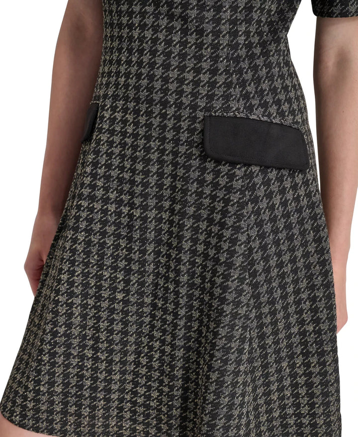 DKNY Women's Jewel-Neck Short-Sleeve Fit & Flare Dress MSRP $139
