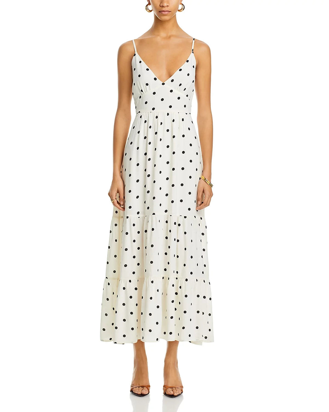 AQUA Dot Strappy Back Maxi Dress MSRP $118