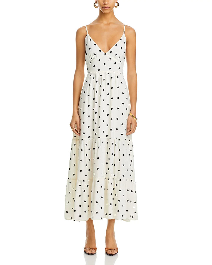 AQUA Dot Strappy Back Maxi Dress MSRP $118
