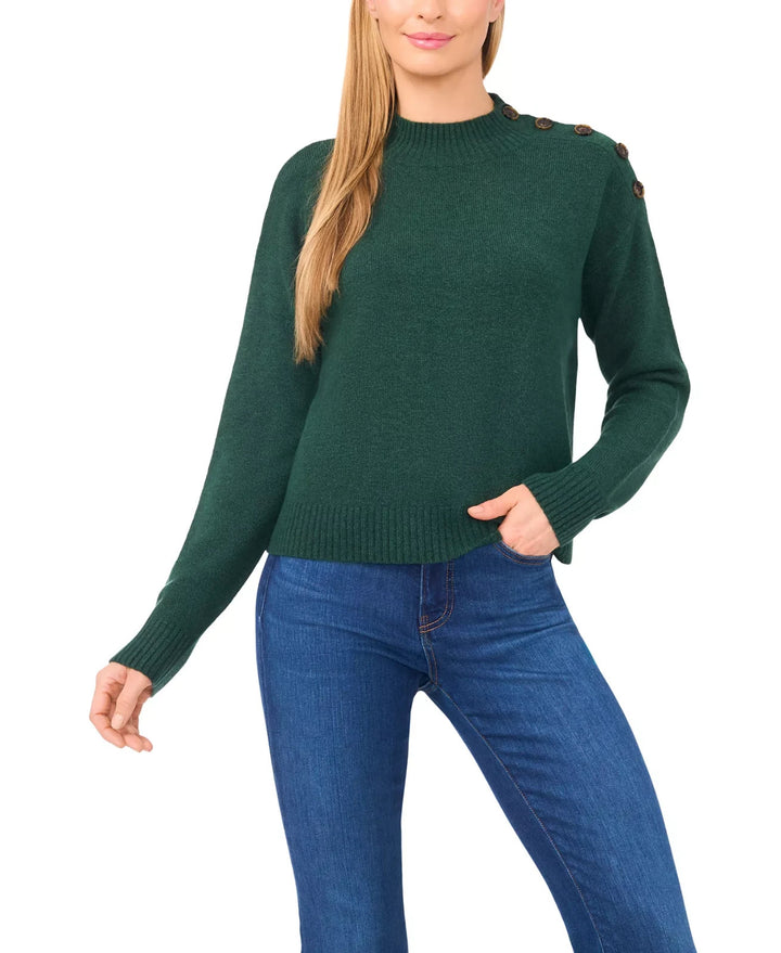 CeCe Women's Button Detail Sweater MSRP $69