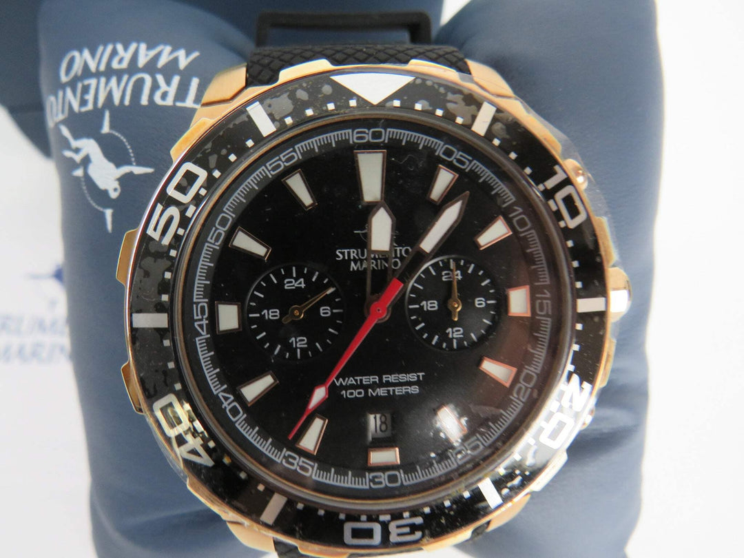 Strumento Marino Men's Skipper  Black Silicone Strap Watch 44mm WH 482