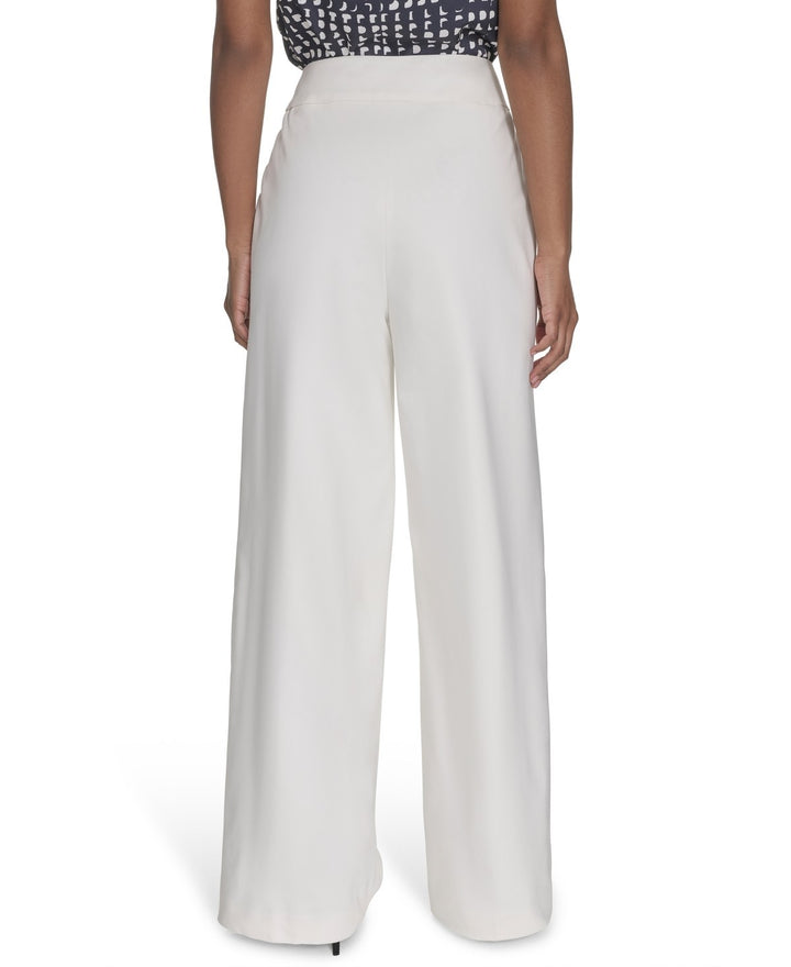 Calvin Klein Women's Cotton-Blend Wide-Leg Pants MSRP $109