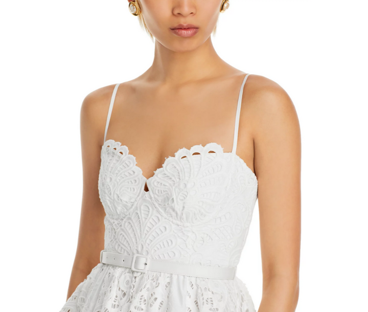 Self-Portrait Lace Bustier Midi Dress MSRP $655