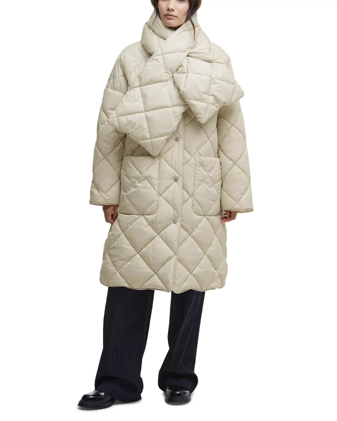 Barbour Brigitte Puffer Coat with Scarf MSRP $425