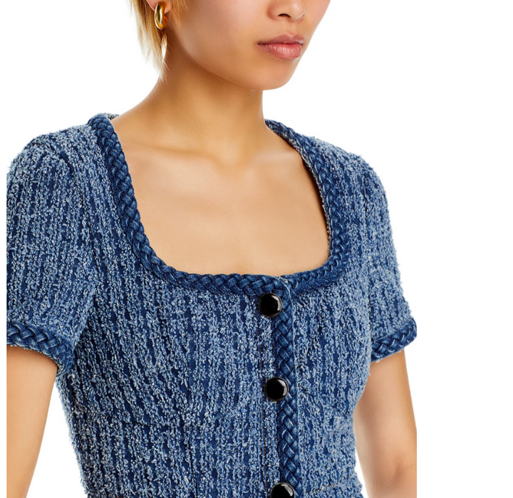 Self-Portrait Braided Trim Textured Dress MSRP $440