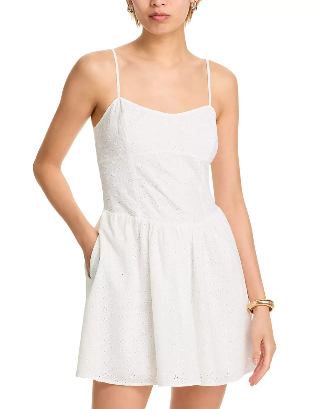 WAYF Rivi Eyelet Dress MSRP $99