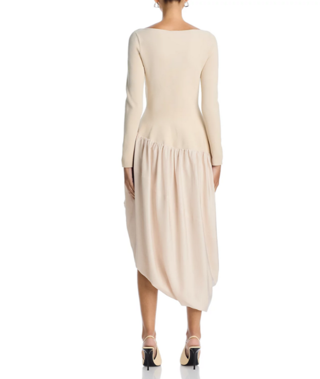 SIMKHAI Angela Long Sleeve Midi Dress MSRP $845