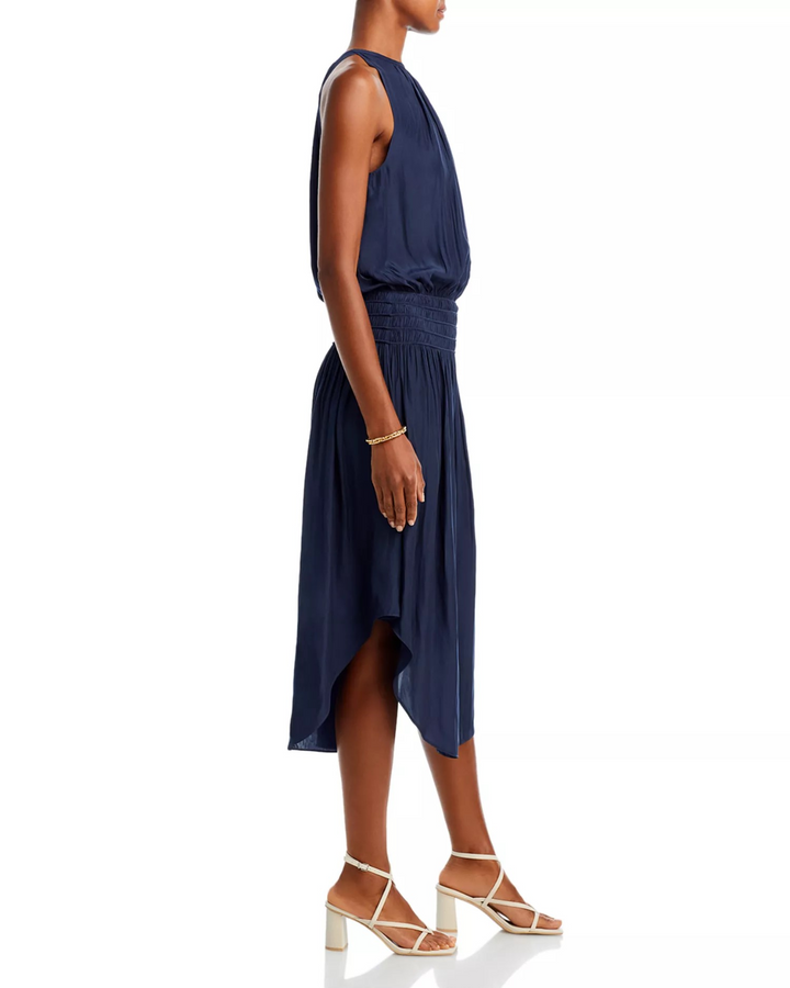 Ramy Brook Audrey Sleeveless Halter Drop Waist Midi Dress MSRP $425