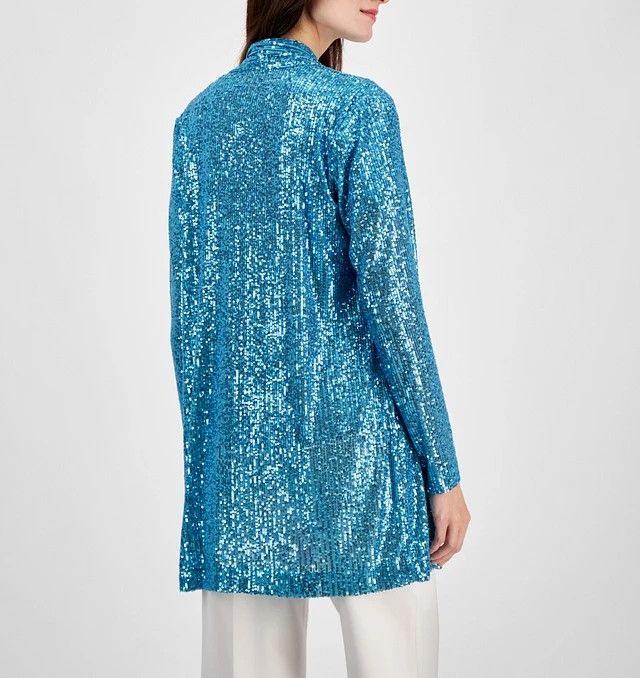 Anne Klein Women's Sequin Embellished Open-Front Jacket MSRP $149