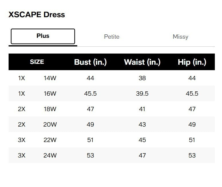 XSCAPE Plus Size Cascading One-Shoulder Gown MSRP $269