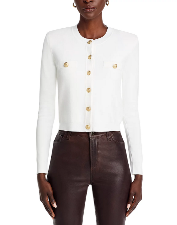 L'AGENCE Toulouse Crewneck Cardigan MSRP $475