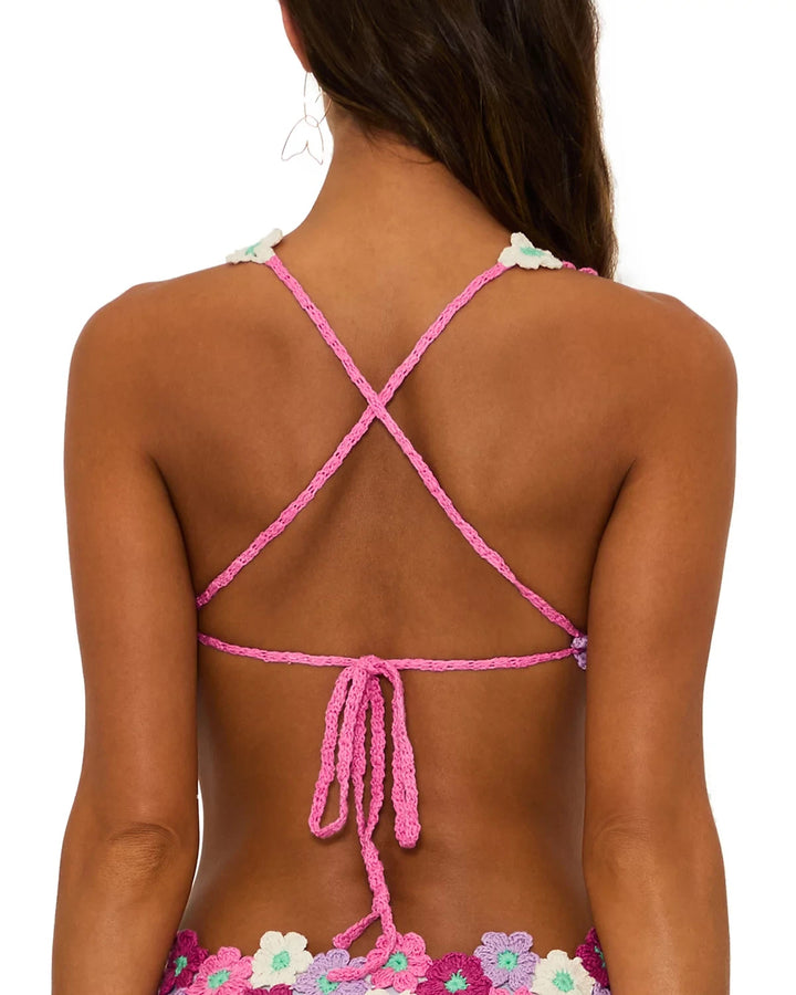 Beach Riot Shannon Floral Crochet Bikini Top MSRP $128