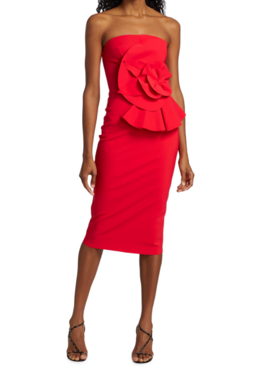 Chiara Boni La Petite Robe Strapless Embellished Cocktail Dress MSRP $695