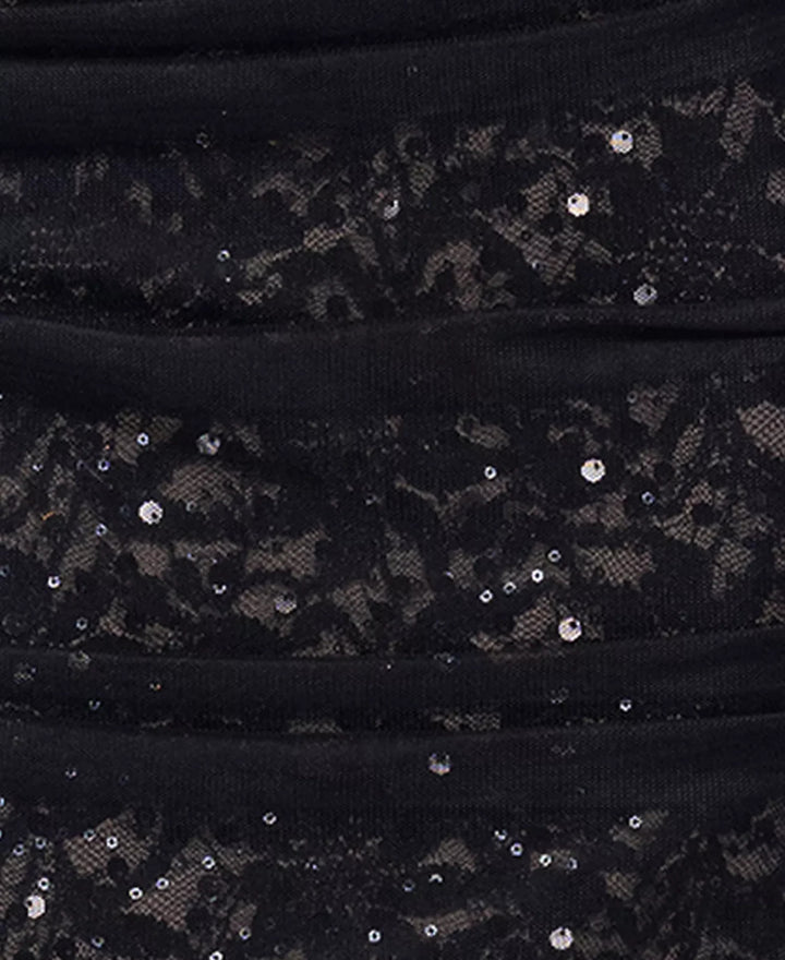 Betsy & Adam Women's Sequined Lace Ruched Gown MSRP $279
