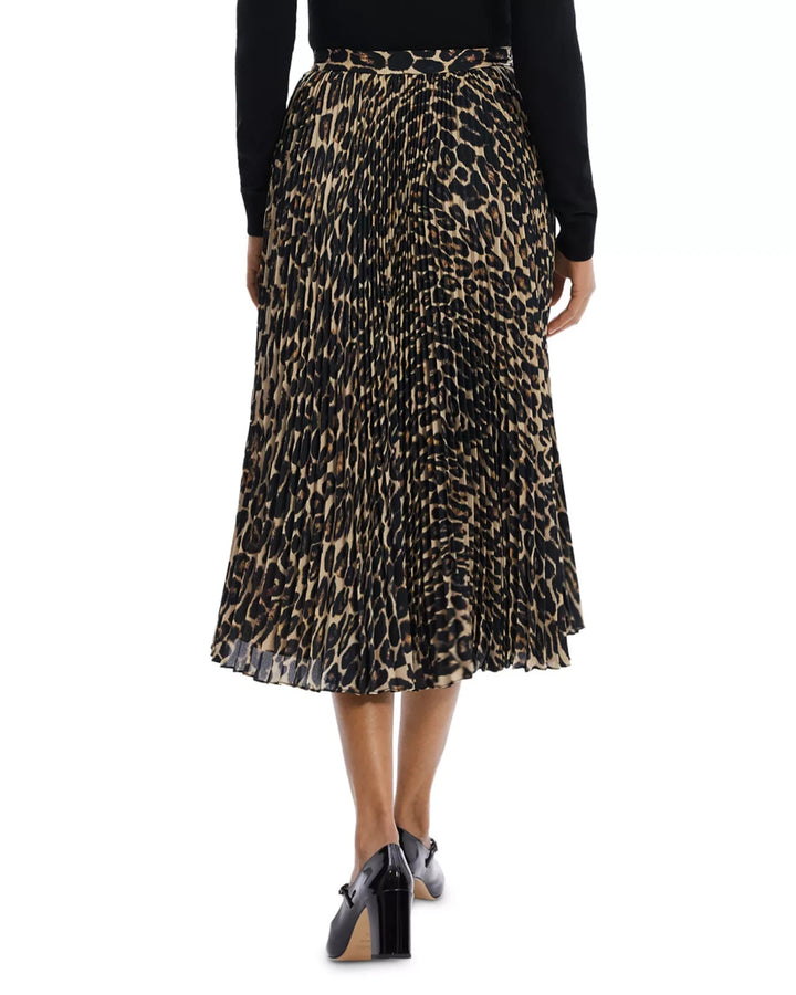 Theory Leopard Pleated Midi Skirt MSRP $395