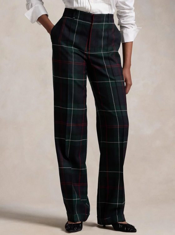 Polo Ralph Lauren Wool Plaid Relaxed Pants MSRP $398