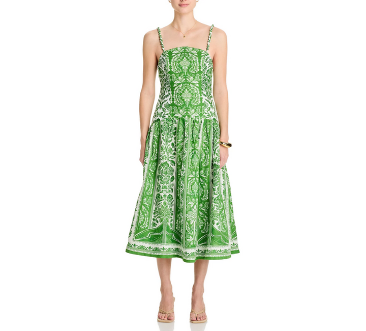 FARM Rio Delicate Tapestry Midi Dress MSRP $265