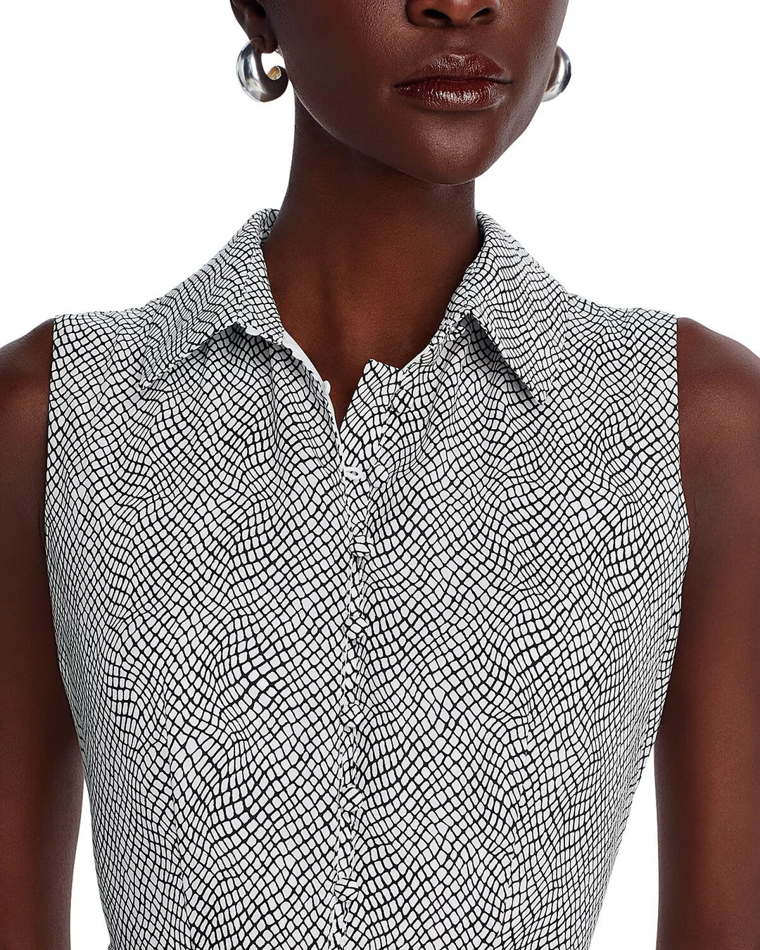 T Tahari Sleeveless Button Down Midi Dress MSRP $138