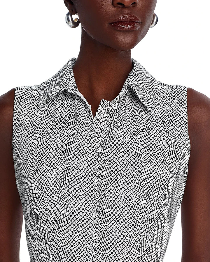 T Tahari Sleeveless Button Down Midi Dress MSRP $138