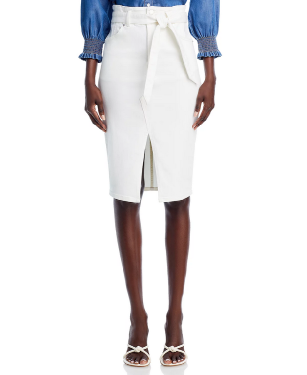 Veronica Beard Nazia Belted Denim Pencil Skirt MSRP $268