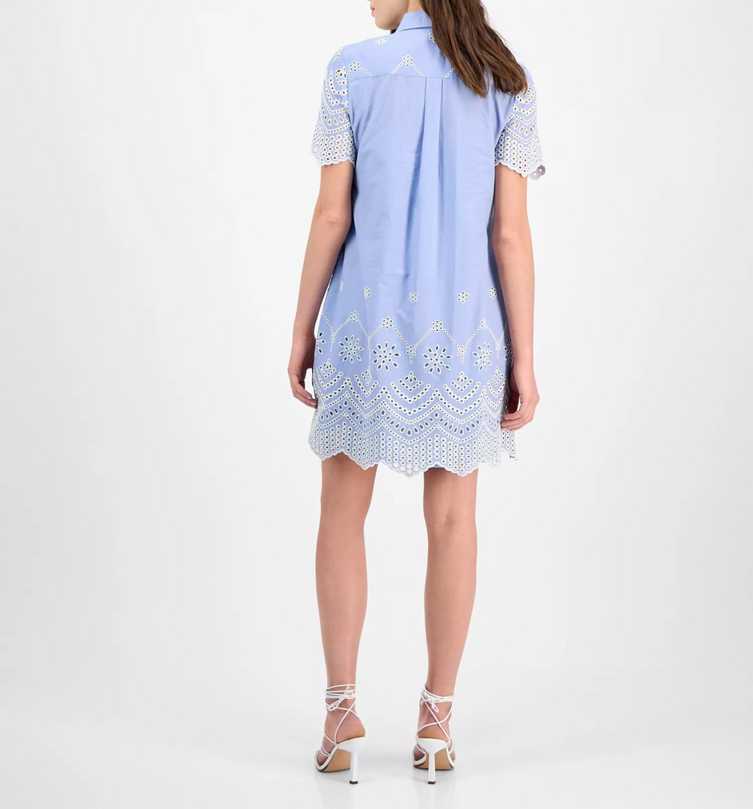 Julia Jordan Women's Cotton Eyelet Short-Sleeve Shift Dress MSRP $129