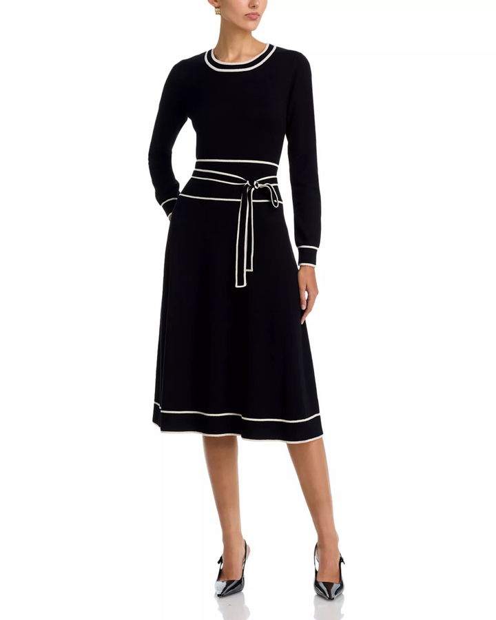 T Tahari Crewneck Belted Dress MSRP $118