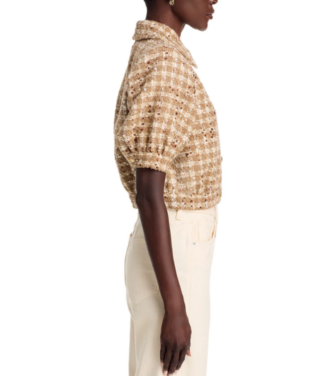 L'AGENCE Cove Short Sleeve Cropped Jacket MSRP $575