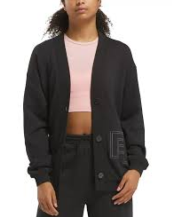 Reebok Team Cotton Appliquéd Initial Cardigan MSRP $65