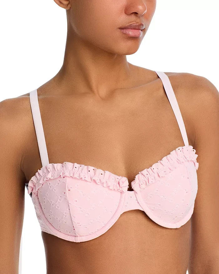 AQUA Ruffle Underwire Bikini Top MSRP $68