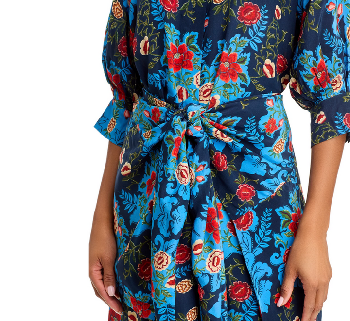 FARM Rio Arabesque Floral Tie Front Dress MSRP $298