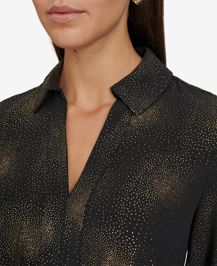 Calvin Klein Women's Collared Self-Tie-Belt A-Line Dress MSRP $149