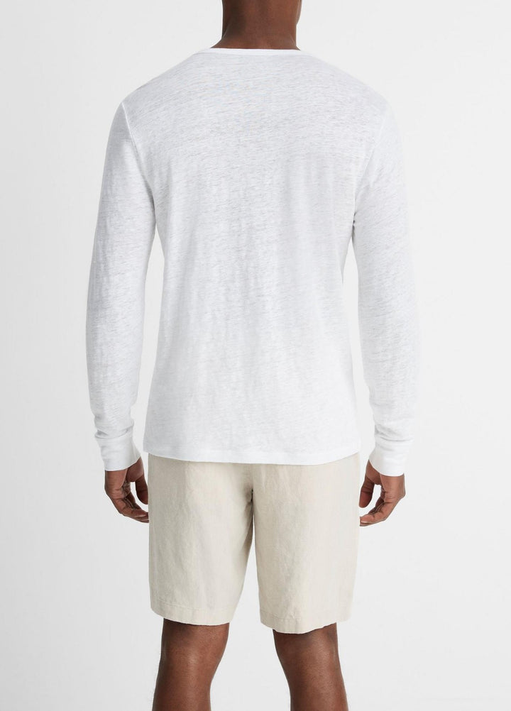 Vince Men's Linen Long-Sleeve Henley MSRP $195