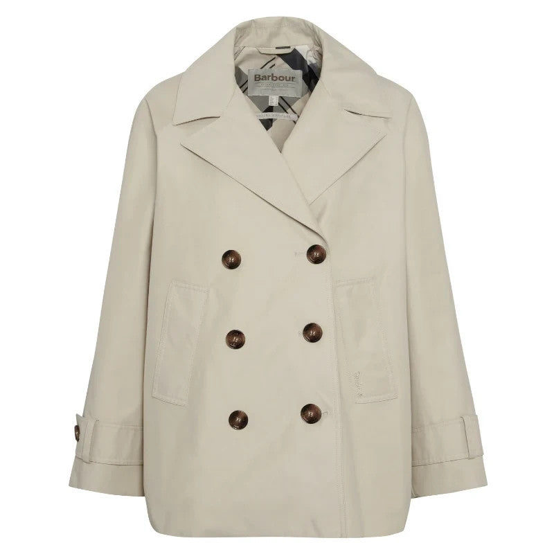Barbour Women's Maisy Short Double-Breasted Trench Coat MSRP $360